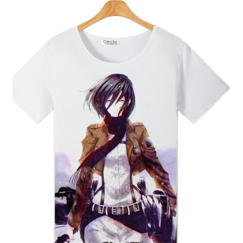 High-Q Unisex Anime Cos Attack on Titan T-Shirt Eren Mikasa Ackerman Cotton Casual T-Shirt Tee T Shirt