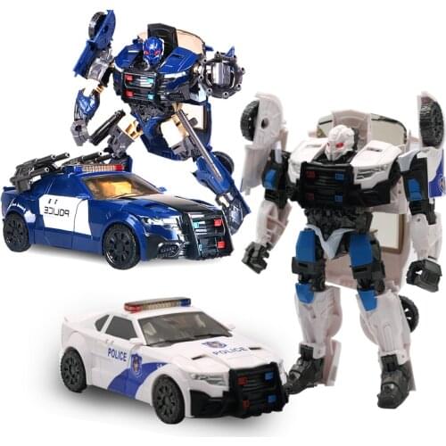G1 Barricade HBM Transformation TF5 Police Car Action Figure Voyager Oversize Robot Model Toys In Stock