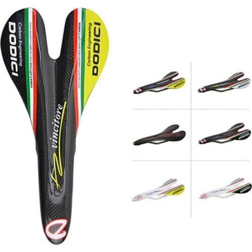 DODICI Full Carbon Fiber 3K Light Saddle Seat Road Mountain Bike Bicycle Riding Breathable Cushion