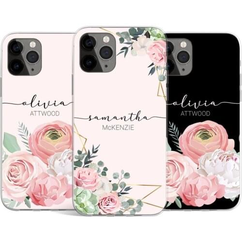 Maifengge Personalised initials Name Floral Flower phone Case cover For iPhone 11 12 Pro Max mini 6s Plus 7 8 X Xs max Xr