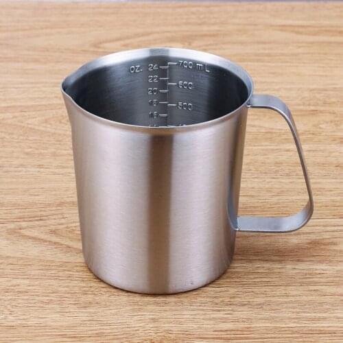 Stainless Steel Measuring Cup Milk Frothing Jug With Scale Coffee Milk Tea Large Capacity Kitchen Home Baking Measuring Mug