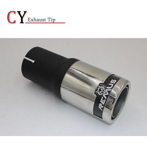 1Piece Remus Car Exhaust Tip Stainless Steel Silver End Exhaust Muffler Universal Tip