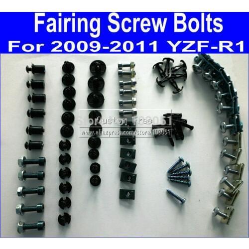 NEW! Motorcycle Fairing common screw bolts kit for YAMAHA YZFR1 2009 2010 2011 YZF R1 09-11aftermarket black fairings bolt screw