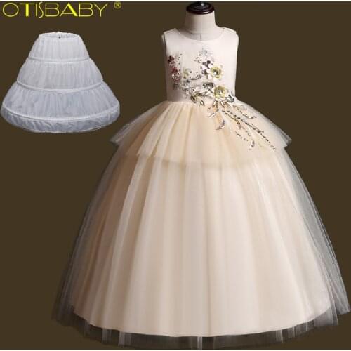 Teenage Girls Clothing Children Gown Prom Long Graduation Dresses Girls Evening Dresses Age 11 12 13 14 Years Kids Floral Dress