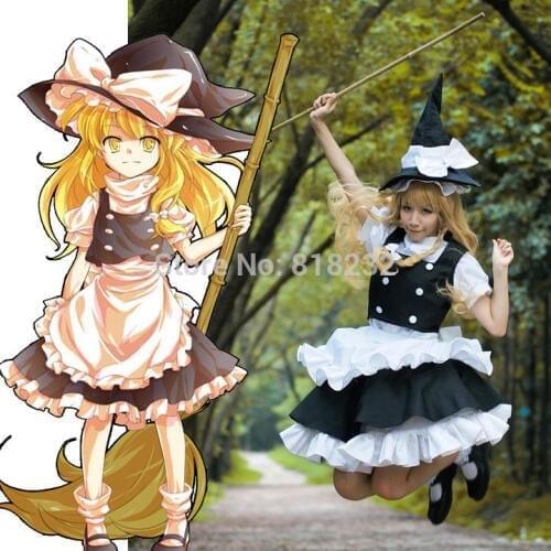 Touhou Project Kirisame Marisa Maid Apron Dress Uniform Outfit Anime Cosplay Costumes