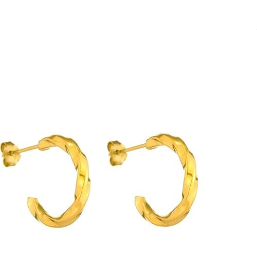 Simple Jewelry KELANI EARRINGS Stainless Steel Half Moon Spiral Stud Earring as Woman Beach Girl Gift