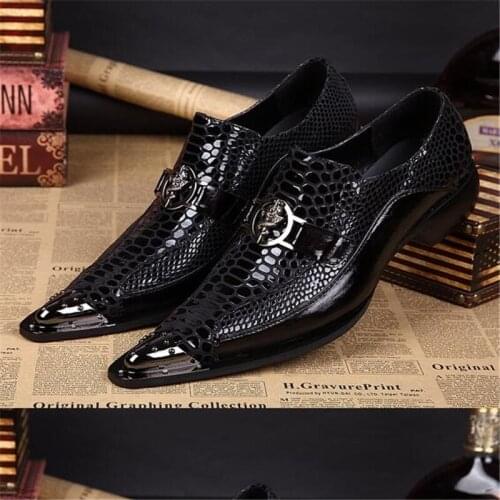 Luxury Handmade Mens Shoes Oxford Leather Shoes Pointed Toe Split Fish Scales Pattern Business Dress Shoes Party Wedding