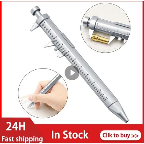 1PC ABS Calipers 1mm Multifunction Gel Ink Pen Vernier Caliper Roller Ball Pen Stationery Ball-Point Ruler Student Supplies Gift
