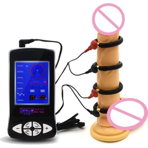 Silicone Electric Shock Cock Ring Stimulator Penis Ring Medical Themed Sex Toys For Men Masturbation Sex Product