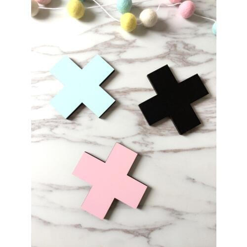 Nordic Solid Wood Wall Decoration Child Room Environmental Protection Cross Wall Hook Decoration Clothing Store Shooting Props