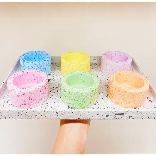 Terrazzo Gypsum Candlestick Mould Silicone molds for Candle Holder Rectangular Storage Tray Concrete Mould