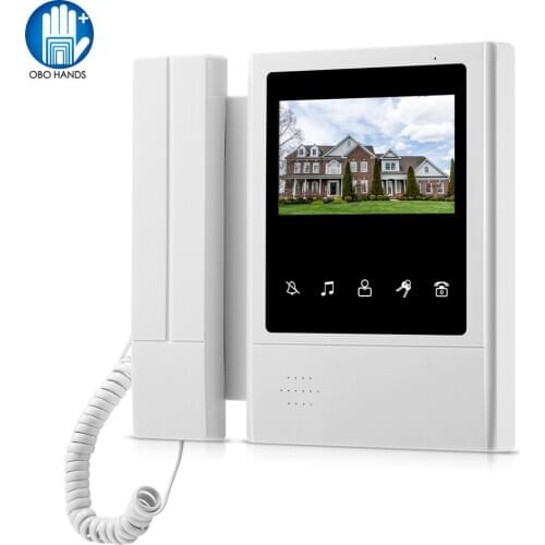 Wired 4.3" Video Doorbell Intercom Indoor Monitor TFT-LCD Color Screen Video Door Phone Two-way Audio for Home Visual Interphone