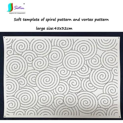 High Quality Large Size 45x32cm Spiral Vortex Pattern Embroidery Template DIY Hand Embroidery Skirt Tea Mat Matte Soft Template