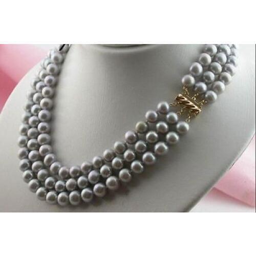 Baroque 18" 9-10 MM AAA SOUTH SEA Black green PEARL NECKLACE 14K GOLD CLASP