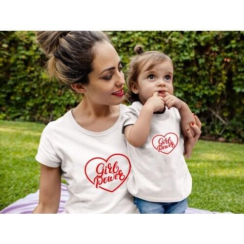 1pcs Mommy & Me Shirt Family Matching Outfits Mom and Me Clothes Letter Short Sleeved Tshirt Mother Daughter Family Clothing