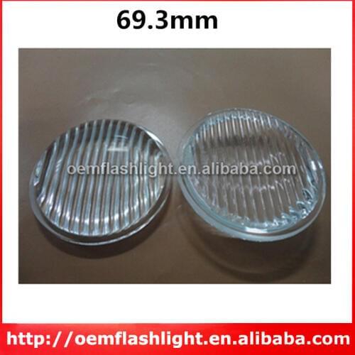 69.3mm Stripe Optical Glass LED Lamp Lens - 1pc