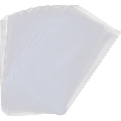 10 Pcs 6- Document Pockets, Transparent Sleeves, Brochure Sleeve