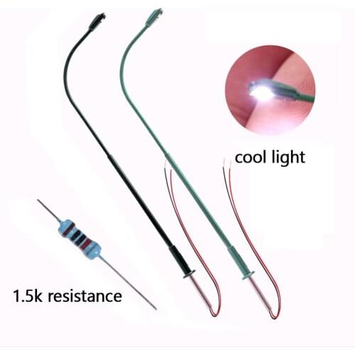 10Pcs Street Lamp Lighting Single Head Multicolor 1:100/160/200 Scale LED Garden Landscape Light Outdoor Yard Light