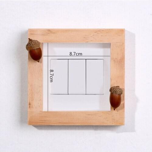 2pcs switch creative solid wood socket decorative cover lamp switch protective cover living room modern simple household
