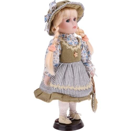 30cm Victorian Porcelain Girl Doll Action Figures Accessories for Kids Birthday Gifts