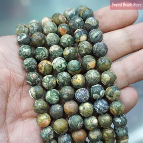 4 6 8 10 12MM Matte Old KAMBABA Jaspers Round Loose Beads Natural Stone Diy Bracelet Accessories for Jewelry Making 15" Strand
