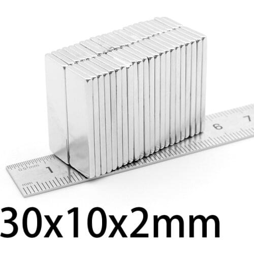 5-50PCS 30x10x2mm N35 Super Strong Block Neodymium Magnets NdFeB Rare Earth Magnet 30mmx10mmx 2mm sheet magnet 30*10*2mm