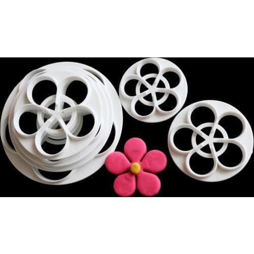 6pcs/set Rose Plum Flower Cake Fondant Cutter Biscuit Cookie Mold Mould DIY Baking Decorating Tool