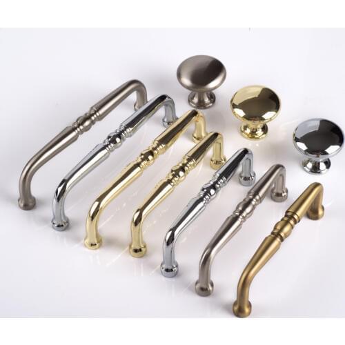76MM 96MM American Modern Simple gold chrome kitchen cabinet wine cabinet door handle brushed nickel drawer shoe cabinet knob 3"