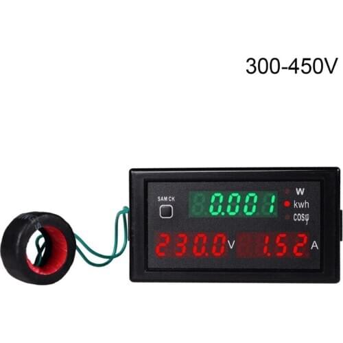 AC80-300V/AC300-450V 100A LCD Digital Display Voltmeter Electric Energy Meter AC Voltage Current Meter Ammeter Power Meter