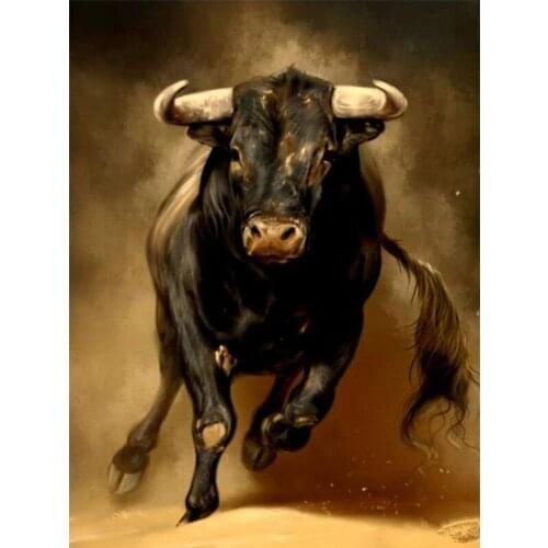 DIY Diamond Mosaic Bull Diamond Embroidery Animal Cross Stitch Diamond Painting Full Square for Children Hobby Gift