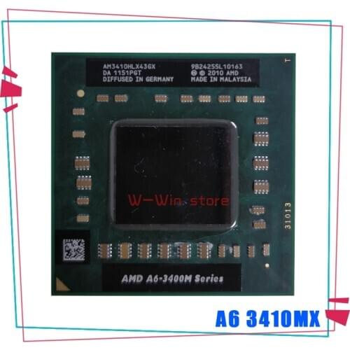 AMD A6-Series A6-3410MX A6 3410MX 1.6 GHz Quad-Core Quad-Thread CPU Processor AM3410HLX43GX Socket FS1