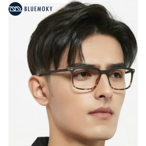 BLUEMOKY Anti Blue Light Reading Glasses Frame Men Business Square Computer Gaming Spectacles Retro Presbyopic Eyewear Diopters