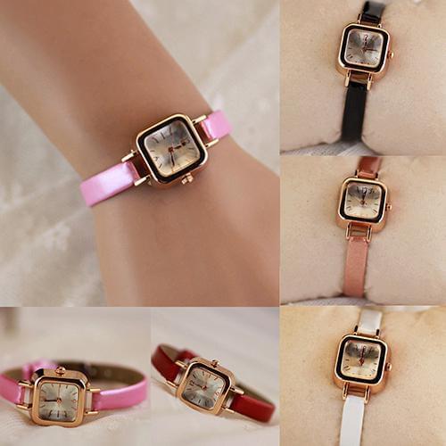 Womens Slim Faux Leather clock Ladies Watch Strap Square Dial Female Analog Quartz Wrist Watch Gift New reloj mujer