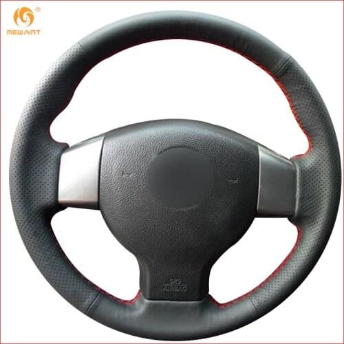MEWANT Black Artificial Leather Car Steering Wheel Cover for Old Nissan Tiida Livina Sylphy Note Interior Accessories Parts