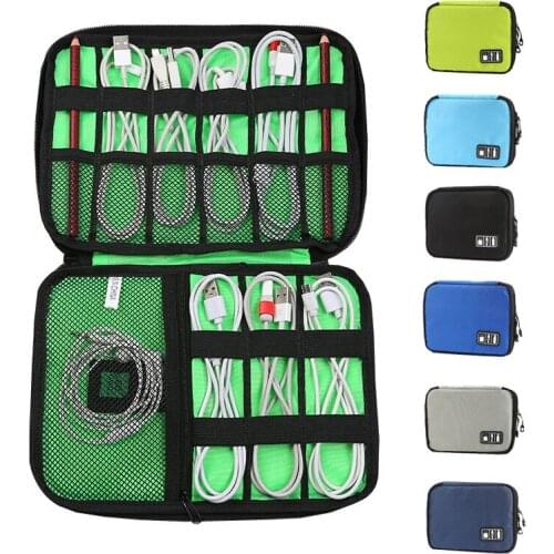 Electronic Accessories Bag Portable Mobile Phone Charger Bag Travel USB Cables Storage Bag Power Bank Hard Disks Organizer Case