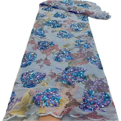 French Tulle Lace Fabric Embroidery Sequined African Mesh Laces Fabric High Quality For Wedding rf-150
