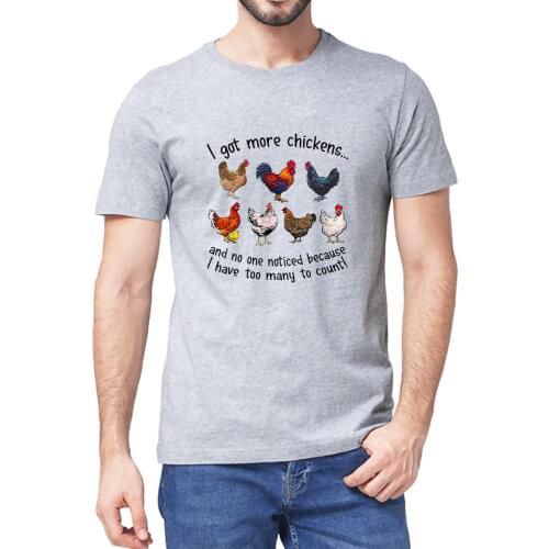 Unisex Cotton I Got More Chickens And No One Noticed Because I Have Too Many To Count Funny Summer Mens Novelty T-Shirt Women