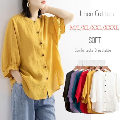 HONGHANYUAN Womens Linen Shirts