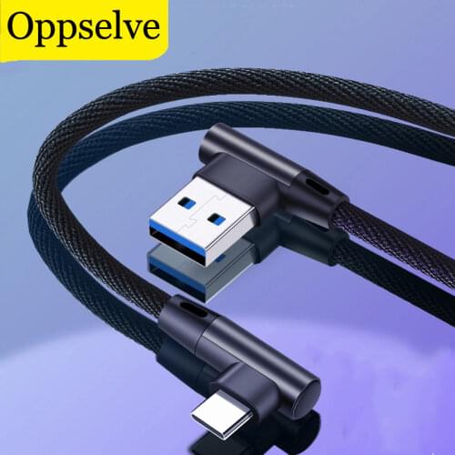 USB Type C Cable For xiaomi redmi note 7 USB-C Mobile Phone Fast Charging L Type Type-C Cable For Samsung Galaxy S10 S9 S8 S20