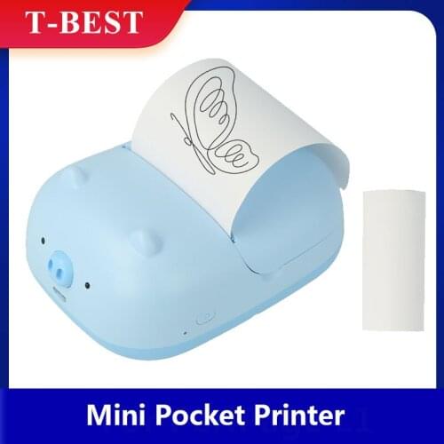 Mini Pocket Printer Portable Thermal Printer Photo Picture Memo List Receipt Printer BT Wireless Connection 200dpi