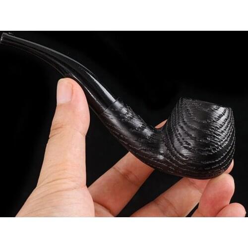 Classic Handmade Nature Oak Wood Smoking Tobacco Pipe with Eagle Head Decoration