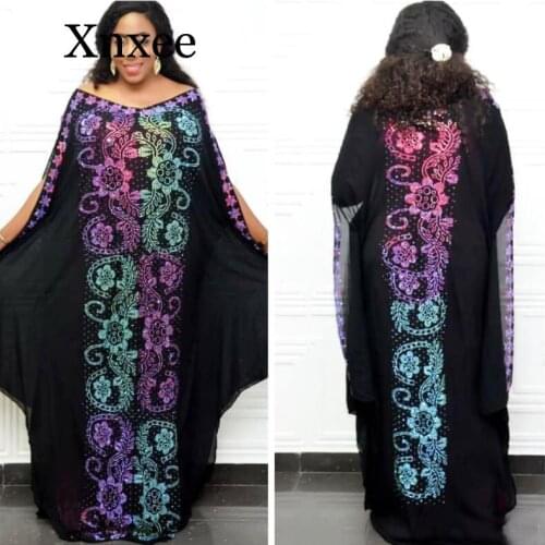 2 Piece Set African Dresses For Women Dashiki Diamond African Clothes Sexy Slim Robe Evening Long Dress flower floor length