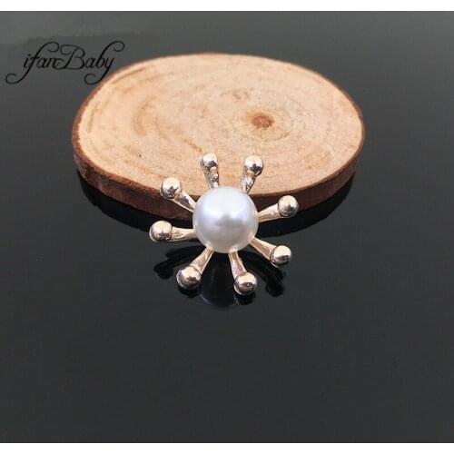 Metal Flat back button for DIY Hair Accessories pearl Alloy Button