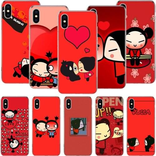 Cute Cartoon Pucca Garu Phone Case For iPhone 11 12 Pro XS XR X Max 7 8 6 6S Plus Mini + 5 SE Pattern Customized Coque Cover Cap