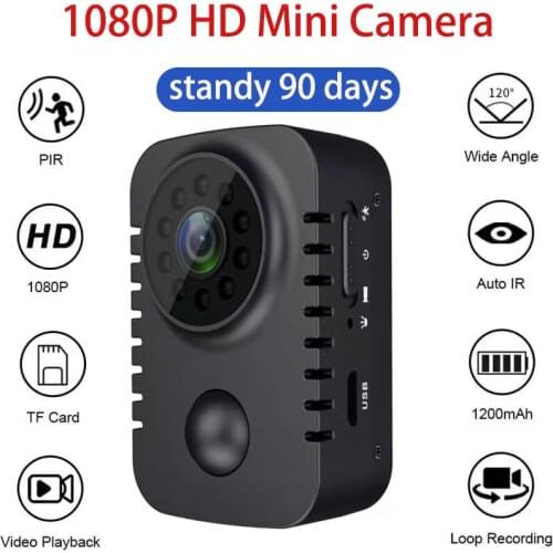HD Mini Body Camera Wireless 1080P Security Pocket Cameras Motion Activated Small Nanny Cam For Cars Standby PIR Video Recorder