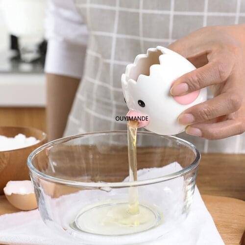 Cartoon Chicken Ceramic Egg Separator White Egg Yolk Separator Creative Household Filter Baking Tool Accessories Egg Separator