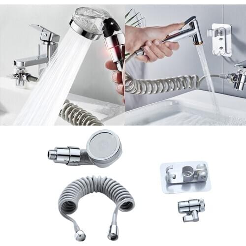 Sink Sprayer Set Include Handheld Shower Head, Faucet Diverter Valve, Hose and Shower Head Holder Bracket