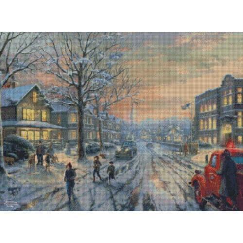 Top new Embroidery Counted Cross Stitch Kits Needlework - Crafts 14 ct DMC DIY Arts Handmade Decor -Snowing city