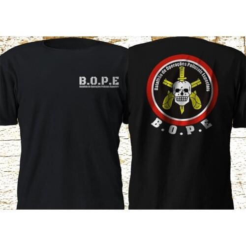 New Bope Brazil Batal Hao De Operacoes Policiais Especily Special Police Men 2019 Funny Cotton Top Tees Short Sleeve Shirt