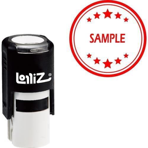 LolliZ Sample Round Office Stars One Line Self-Inking Stamp